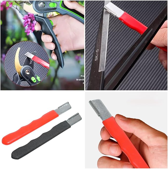 4 Pack Pruning Shears Blade Sharpener Mini Portable Quick Edge Sharpening Carbide Knife Sharpeners for Garden Tool Trimming Knives Cutter Scissor Axe Clipper Pruners Kitchen Garage Outdoor
