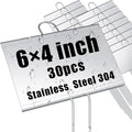 Landhoow 30 Pcs Large Garden Plant Markers Metal Plant Labels Sign Weatherproof Waterproof Garden Sign for Outdoor Seedlings Herbs Vegetable Greenhouse (4'' X 6'' with 11'' Stake,Silver)