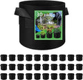 LITLANDSTAR 30 Pack 1 Gallon Plant Grow Bags, Breathable Felt Non-Woven Aeration Fabric Plant Grow Pots, Garden Planting Containers for Nursery Vegetable Flower Grow Bags with Handles (7.1x5.9inch)