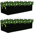 Plant Grow Bags, 4 Pack Fabric Raised Planting Bads, 3 Holes Rectangle Grow Bag, 15 Gallon Breathable Potato Tomato Planter Pots for Outdoor Vegetables Plant Flowers (Black)