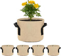 M METERXITY 5-Pack Plant Grow Bags 1 Gallon Grow Bags 300G Thickened Fabric Pots with Durable Handles Plant Garden Grow Pots for Fruits/Vegetables/Flowers/Plants [Khaki]