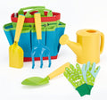 FITNATE Green Kids Garden Tools Set,6 PCS Garden Tools Including Watering Can, Shovel, Rake, Fork, Children Gardening Gloves and Garden Tote Bag, All in One Set