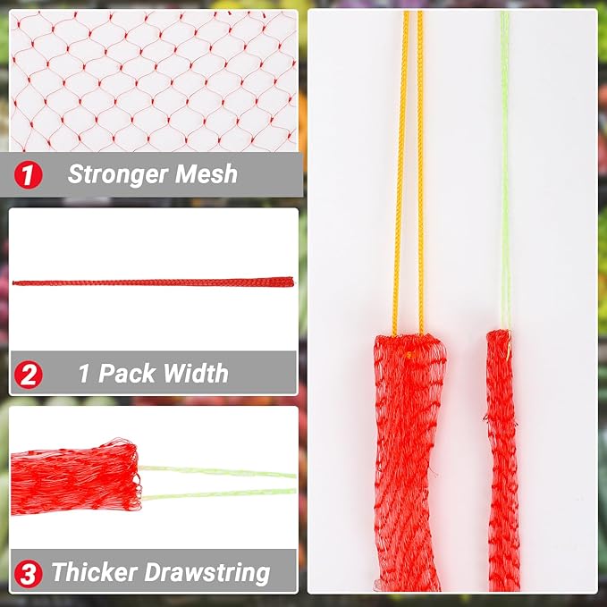 Onions Fresh Bag, 100 Pack Large Melon Hammock for Trellis Mesh Vegetable Bags Reusable Produce Bags Watermelon Nets Melon Cradle for Garden, Honeydew Melon, Cantaloupe, 23.6 inch