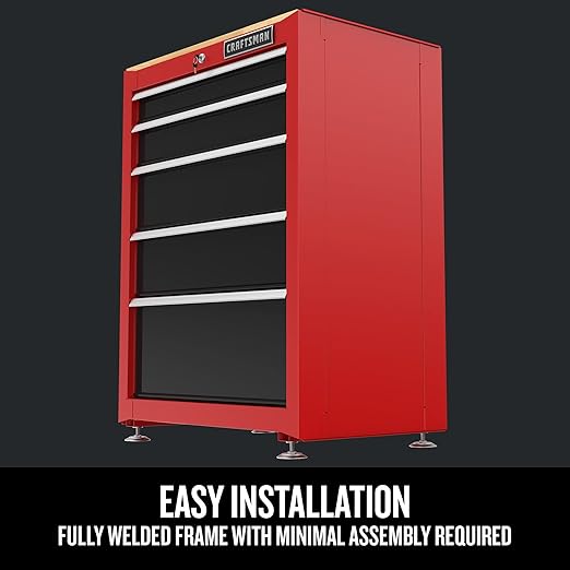 CRAFTSMAN Garage Storage Cabinet, Metal, Freestanding, 5-Drawers (CMST22602RB)