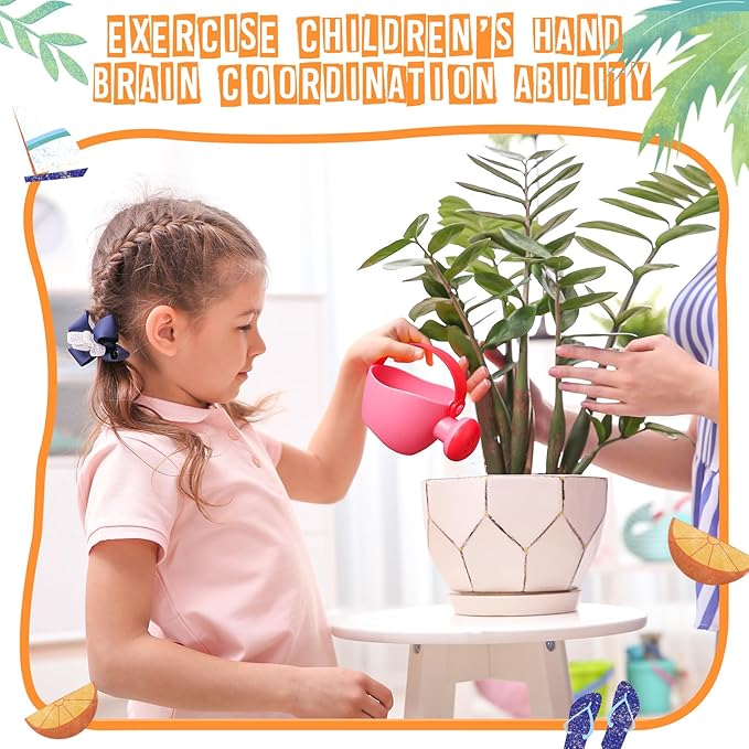 Gemscream 12 Pcs Watering Can Set Small Plastic Beach Watering Can Bath Toy Toddler Gardening Equipment Toy for Girl Boy Beach Outdoor Garden