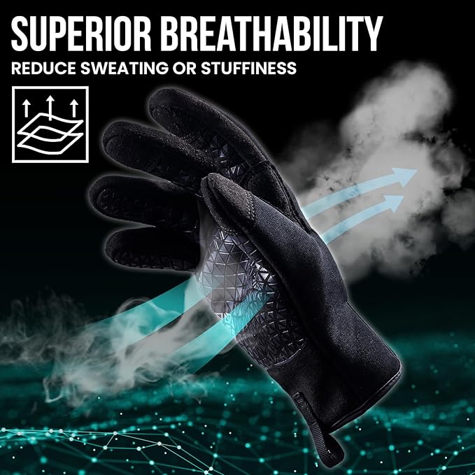 TAILI Level 3 Needle-resistant, Level 5 Puncture-resistant and A7 Cut-resistant Work Gloves, Grip Enhanced, Breathable, Touchscreen Gardening Gloves for Men, Black, Small (S), 2 Pairs