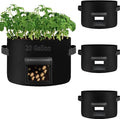 TCBWFY 20Gallon Potato Grow Bags with 2 Flaps,4 Pack Heavy Duty 14oz/yd² Potato Grow Bags,Planting Bag with Sturdy Handles and 2 Harvest Windows,Vegetable Grow Bags for Planting Potato,Carrots