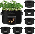 TCBWFY 20 Gallon Potato Grow Bags - 8 Pack Heavy Duty 14oz/yd With 2 Flaps, Sturdy Handles and Harvest Windows for Planting Vegetables, Carrots