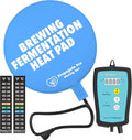 Brewing & Fermentation Heat Pad with Heating Thermostat - 12" Sourdough Starter Warmer Mat, Beer & Wine Fermenting - Heating Mat for Kombucha Jar, Carboy, Glass Jar, Fermentors with Heater Temp Strip