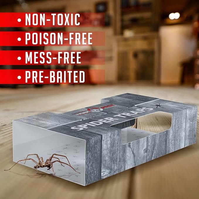 Spider Traps for Inside Your Home (16 Traps) - Spider Catcher Insect Traps Indoor - Spider Traps Indoor Bug Traps Sticky Traps for Spiders - Pre Baited Ultra Sticky Insect Glue Traps - Trap a Pest