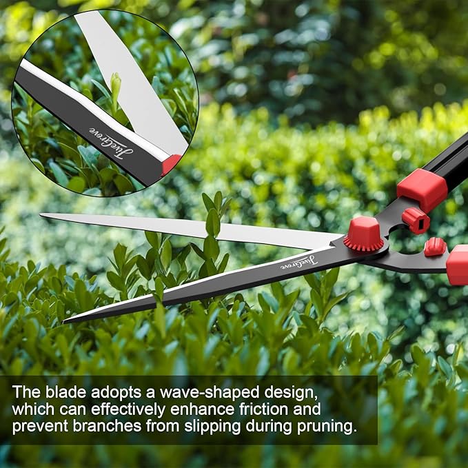 Hedge Shears 23" - Razor Sharp SK5 Carbon Steel Blades, Anti-Rust Coating, Lightweight Garden Clippers for Trimming Hedges, Shrubs & Bushes,Ergonomic Non-Slip Handles