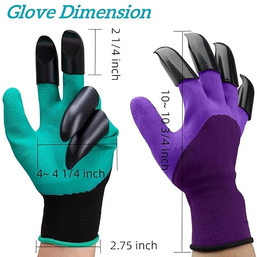 Garden Gloves with Claws, Breathable Gardening Work Gloves for Digging, Claw Gardening Gloves for Planting, Anti-Puncture Garden Gloves Best Gifts for Gardeners(1Purple).