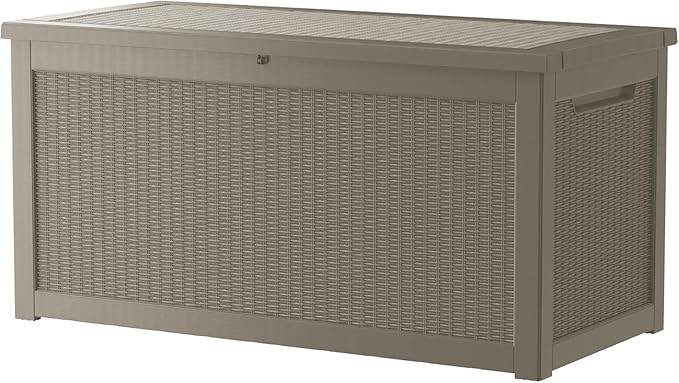 320 Gallon Heavy Duty Deck Storage Box, Extra Large Storage Organizer for Patio Furniture Accessories, Garden Tools, Indoor Storage for Cushion, Slate Grey
