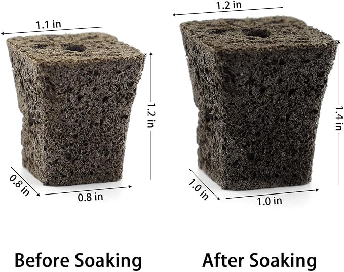 YBB 50 Pcs Seed Starter Plugs, Rapid Root Plugs Organic Plant Starters Sponges Hydroponics Supplies with 60 Pcs Labels