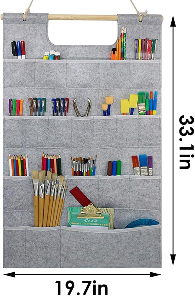 Wall Hanging Storage Bag, Closet Hanging Organizer with Pockets, Kitchen Accessory Hanging Shelves, Garden Tool Hanging Storage Rack Pen Organizer