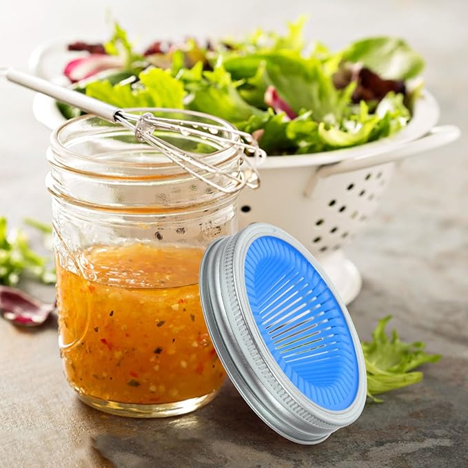 86mm Wide Mouth Sprouting Lids for Jars, 2pcs Stainless Steel Mesh Covers, Bean Sprouting Kit Filters for Small Mason Jars, Household Seed Germination Accessories