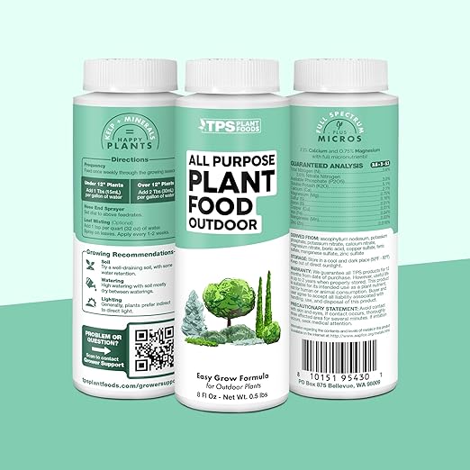 Plant Food Outdoor – Liquid Plant Fertilizer for All Plants, Vigorous Growth & Strong Roots, 1 Gallon