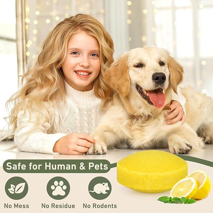 Mouse Rodent Repellent, 24 Pack Peppermint Oil for Mice, Mouse, Rats, Squirrel, Pest Control Indoor & Outdoor Use, Natural Deterrent Replace Trap Poisoning Family & Pet Safe Yellow
