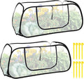 2 Pcs Pop Up Garden Mesh Plant Cover for Raised Beds, 47x20x16 Inch Outdoor Mesh Enclosure with Side Window & 4 Ground Stakes, Protects Fruits, Vegetables, Seedlings & Herbs (2 Pcs (47x20x16 Inch))