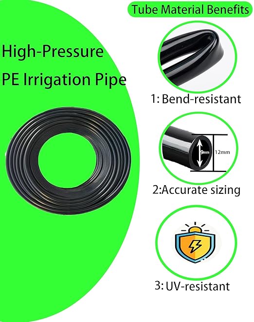 Drip Irrigation System, 360 Adjustable Mist Sprayer Nozzle, High Volume Water Flow Rotating Sprinkler Head for Garden,Patio,Potted Plants,Easy Install, Fine Misting to Jet Spray (100FT+26Nozzles)