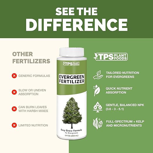Evergreen Tree Fertilizer – Liquid Plant Food for Rich Green Needles, Stronger Roots & Healthy Year-Round Growth, 8 oz
