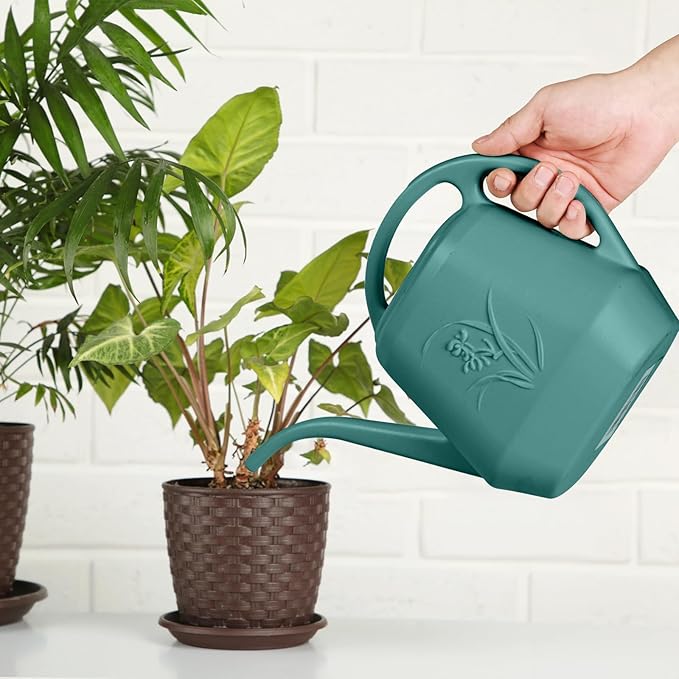 Grip Plastic Watering Can - for Indoor and Outdoor Plant - 1/2 Gallon -Green