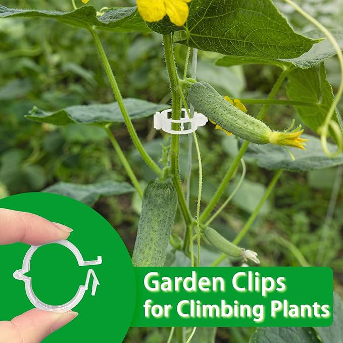 400Pcs Plant Support Clips,Plastic Tomato Support Clip,Garden Vine Clips for Climbing Plants,Stalk,Yrellis,Outdoor,Indoor,Greenhouse(White)