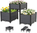 3PCS Raised Garden Beds Outdoor with Legs Planter Box, 47x20x21in Reinforced Support Rods, Drainage Grid, Multi-Combination Options for Vegetables, Flowers, Herbs, Ideal for Balcony, Patio Gardening