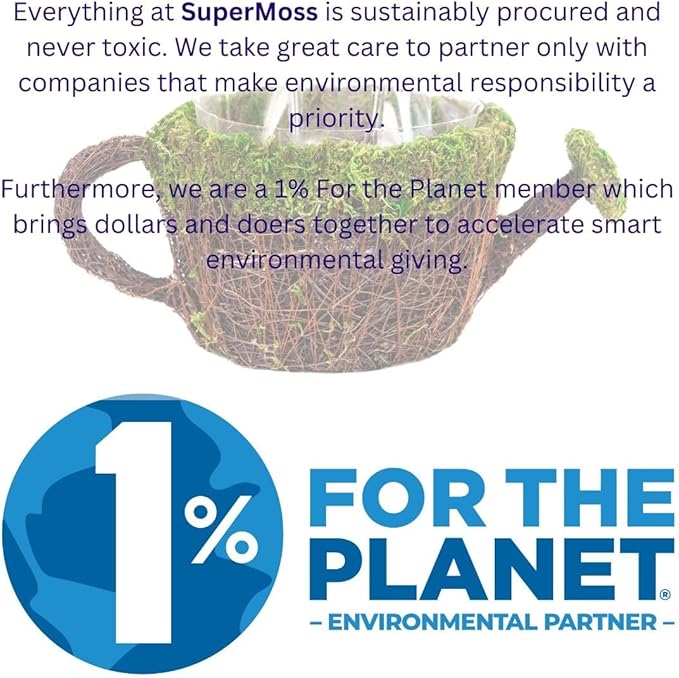 SuperMoss (55260 Deco Watering Can Planter Basket for Plants Home and Garden Decor Perfect Indoor and Outdoor Solutions for Plant Enthusiasts with Liner Medium 7"