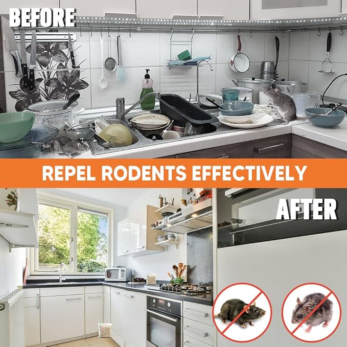 Pest Repellent, Rodent Repellent for Car Engines, Mouse Repellents for Car, RV Mice Repellant, Keep Rodents Out of Car/House, Cars Mouse Repellent Under Hood-2P