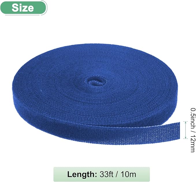 1-Roll Garden Plant Tape, 33 ft x 0.5 in Garden Hook and Loop Plant Ties Multi-Purpose Use Adjustable and Reusable Twist Wire Tape for Plants/Flowers/Vines [Blue]