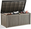 150 Gallon Deck Box Large Outdoor Storage Box Waterproof for Patio Furniture,Outdoor Cushions,Garden Tools and Pool Supplies,Weatherproof(Grey,150Gallon)