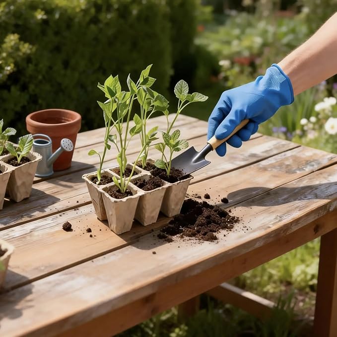 Delphinus 12 Packs Seedling Starter Trays 144 Cells, Seed Starter Trays Planting for Seedlings Biodegradable Seed Germination Trays Plant Starter Peat Pots for Seedlings