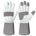 Gardening Gloves, Long Thorn Proof Garden Gloves for Women and Men, Goatskin Breathable Leather Work Gloves for Gardening, Pruning, Yard Work, Grey, S