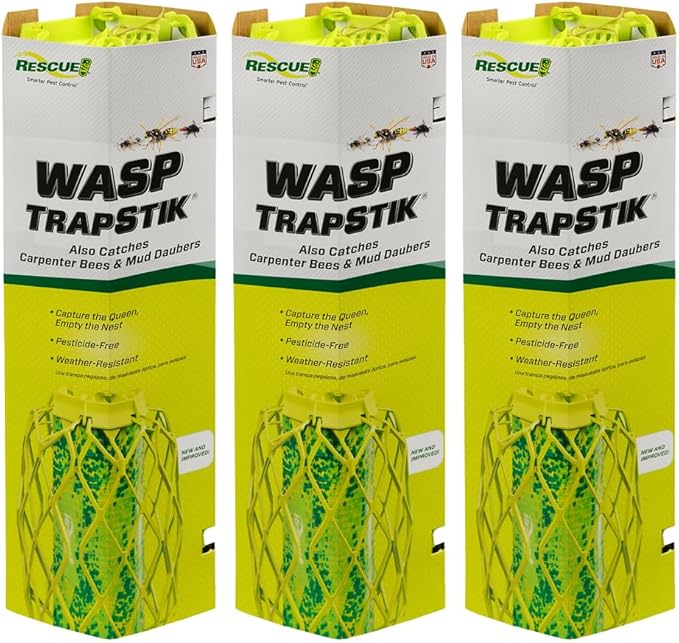 RESCUE! VisiLure® TrapStik for Wasps, Mud Daubers, Carpenter Bees – 3 Pack