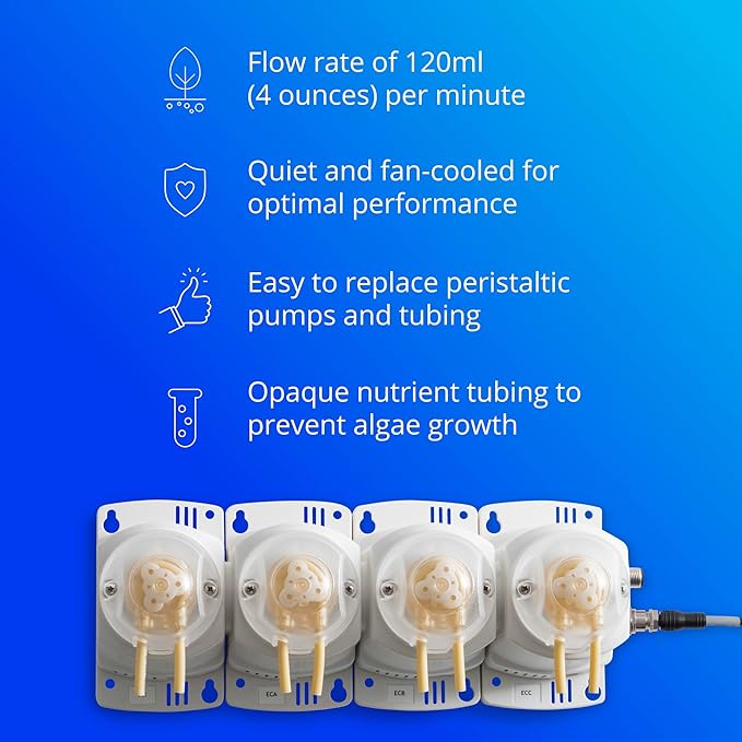 Bluelab PERIPODM4 Peripod M4 for Pro Controller, Dosing for pH and Nutrient (TDS), 4 Pumps with Accessories (Pro Controller Sold Separately), Tool for Hydroponic System and Indoor Plant Grow