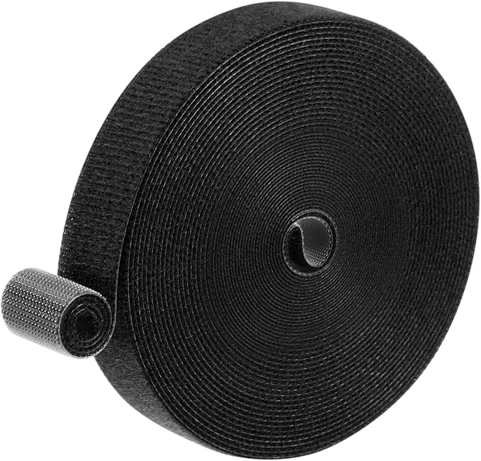 1-Roll Garden Plant Tape, 33 ft x 0.6 in Garden Hook and Loop Plant Ties Multi-Purpose Use Adjustable and Reusable Twist Wire Tape for Plants/Flowers/Vines [Black]