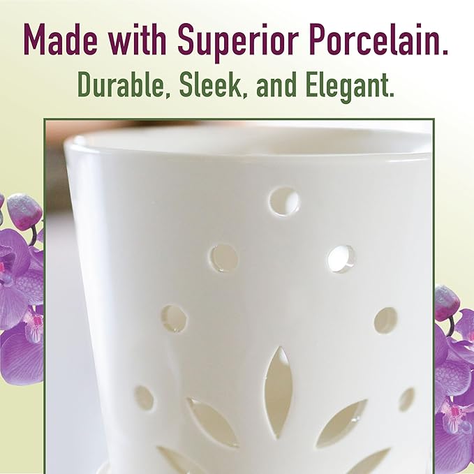 Atri Ceramic Orchid Pots with Holes–5.25in Modern Porcelain Indoor Orchid Planter–Drainage Hole–Small Orchid Pot for Repotting–White Orchid Pot with Holes