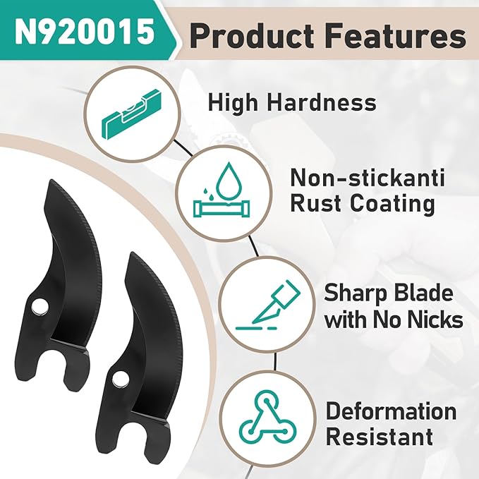 2Pcs N920015 Replacement Pruning Shear Blade for DeWalt 20V MAX Cordless Pruning Shear Saw Blade Replace DCPR320B, DCPR320D1, DCPR320D1&2727-20