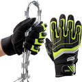 TAILI Heavy Duty Level 5 Puncture and Cut Resistant Gloves for Men Work, 3D PVC Level 1 Impact Protection, Anti Vibration Motorcycle Safety Gloves, Touchscreen, Breathable and Machine Washable, Small