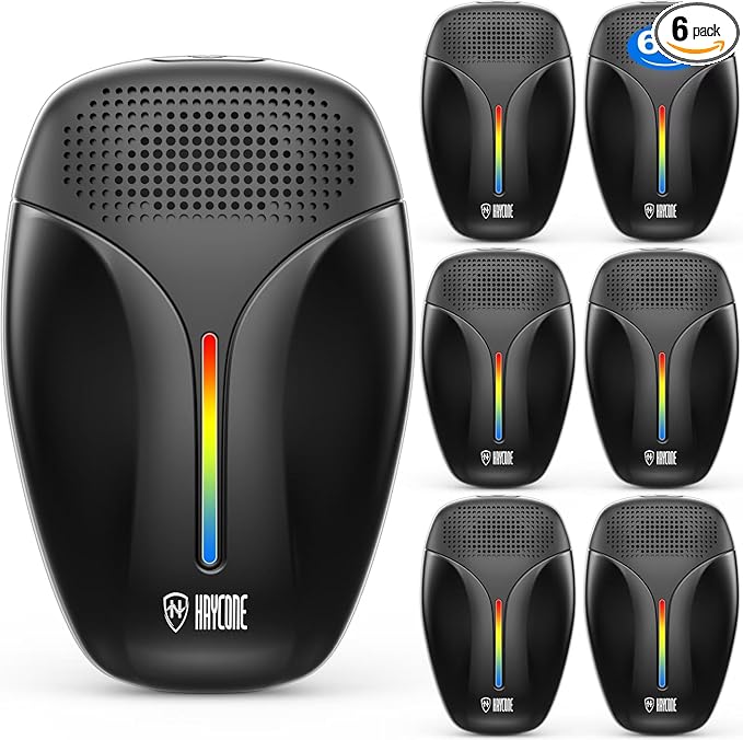 Upgraded Ultrasonic Repeller & Insect Indoor Repeller,Ultrasonic and Repellent for Roach,Rodent,Mouse,Bugs,Mosquito,Mice,Spider,Ant,3 Mode Switching,6 Packs