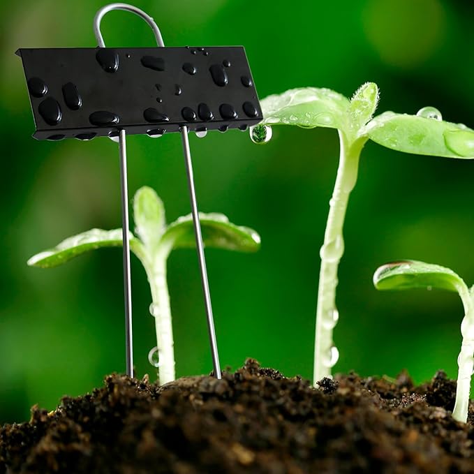 Plant Labels Metal Garden Plant Markers Flower Label Weatherproof Stake Tag Garden Plant Tags with Pen for Seedling Nursery Flower Herb Vegetable Greenhouse(30 Pack) (Black)