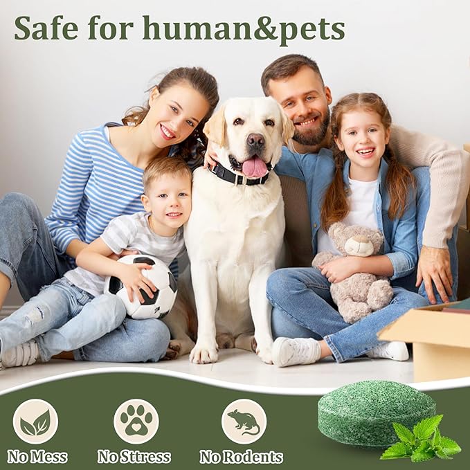 Peppermint Mice Repellent, Effective Mouse Deterrent for Home, Car, Garage, and Garden,Safe Natural Formula, 60 Pack