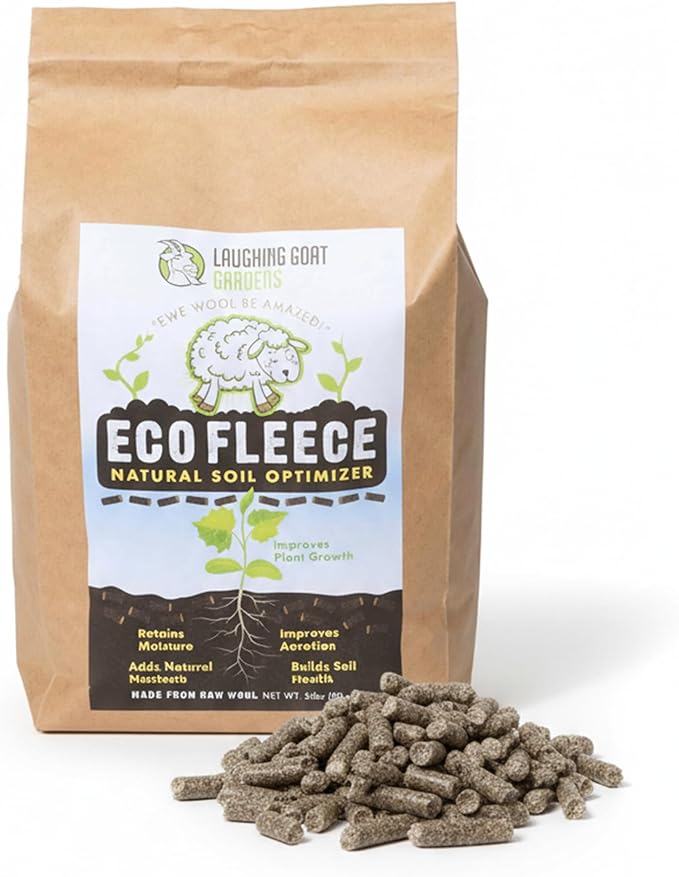 Eco-Fleece Wool Pellets – 5 lb Natural Sheep Wool Pellets for Gardening - Improve Soil Aeration, Water Retention & Naturally Plant Strength Focus and Seed Starter Soil for Healthy Growth