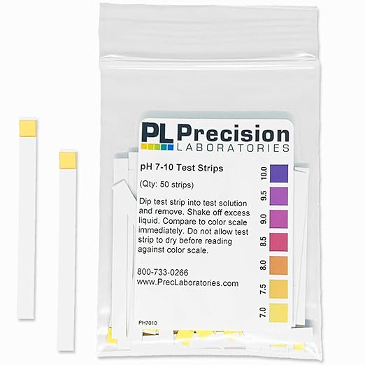 Eisco Labs - pH Test Strips 7-10 Range - Narrow-Range pH Testing Kit with Broad Color Spectrum, 50 Strips