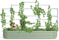 Vego Garden Modular Wall Trellis System, Five Section 9.5' Long for 2.5' x 9.5' (10 in 1) Garden Beds