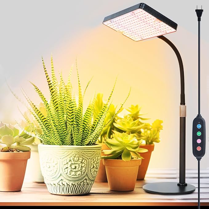 2026 Tabletop Grow Lights for Indoor Plants, Seed Starting, Bonsai, 4/8/12/16/20H Timer, 25 Watt Power Draw, Bright Enough Like A Small Sun, Daisy Chain Function, 16"-24" Height Adjustable