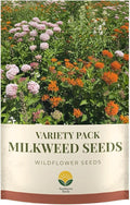 Native Milkweed Variety Pack - 5 Essential Species for Monarch Butterfly Gardens - Common, Swamp, Butterfly Weed, Showy & Narrowleaf - Non-GMO Native Wildflower Seeds for Pollinators