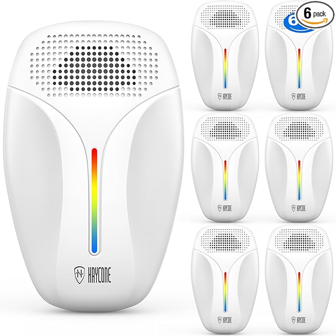 Upgraded Ultrasonic Repeller & Insect Indoor Repeller,Ultrasonic and Repellent for Roach,Rodent,Mouse,Bugs,Mosquito,Mice,Spider,Ant,3 Mode Switching,6 Packs
