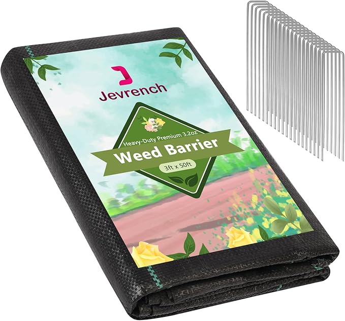 3.2oz Weed Barrier Landscape Fabric Heavy Duty, 3ft x 50ft Premium Garden Landscaping Fabric, Ground Cover Weed Control Fabric Outdoor Weed Mat Garden Lawn Fabric